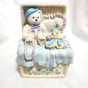 Knick Knacks White Bear and a Clown Figurine.